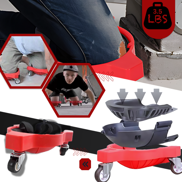 Flooring Knee Pads With Gel Cushions And Wheel Attachment