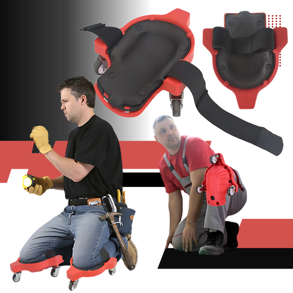 Flooring Knee Pads With Gel Cushions And Wheel Attachment