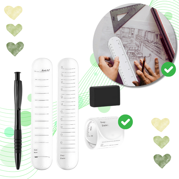 Erasable Silicone Slap Bracelet For On The Go Organization With Ruler