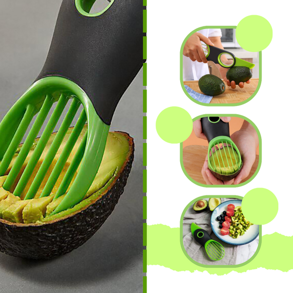 Ergonomic Avocado Cutter With Pitting And Scooping Tool