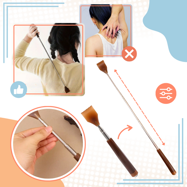 Extendable Scratch Tool With Built In Massager For Instant Itch Relief