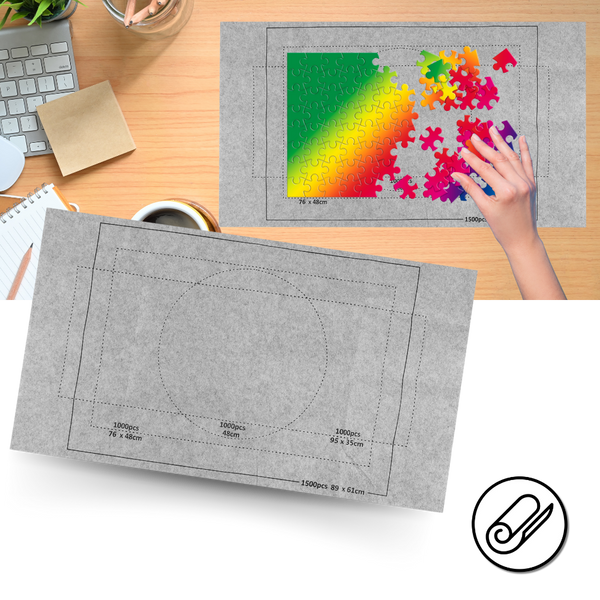 Roll Up Felt Puzzle Mat for 1500 to 3000 Pieces, Portable Storage