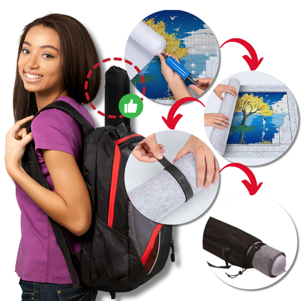 Roll Up Felt Puzzle Mat for 1500 to 3000 Pieces, Portable Storage