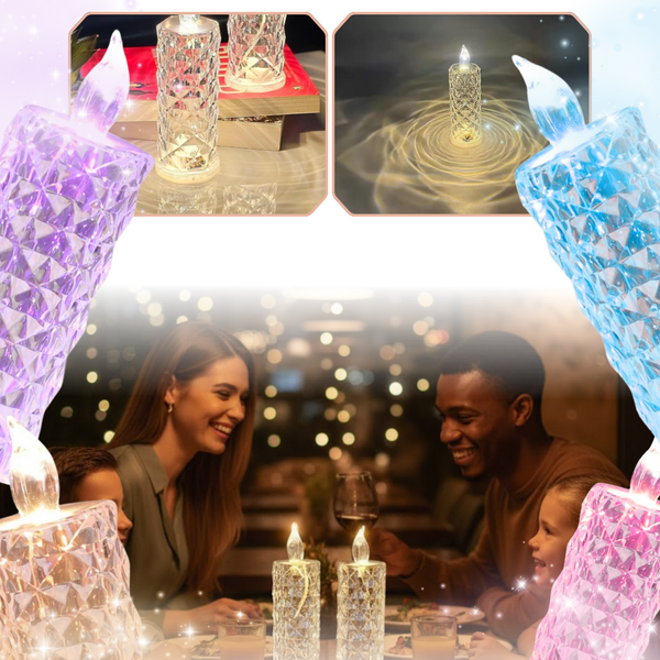 Battery-Powered Crystal Candle Lamp for Safe, Mess-Free Ambiance