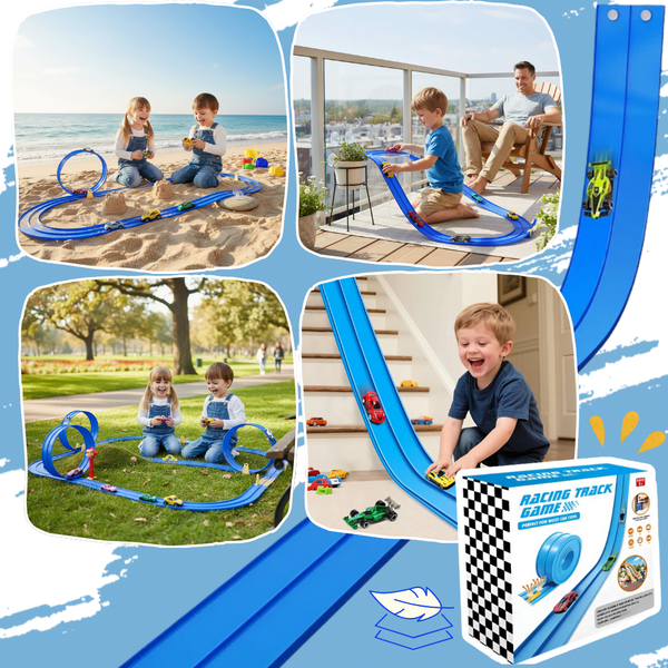 Flexible Two Lane Car Track With Strong Suction Cups For Any Surface