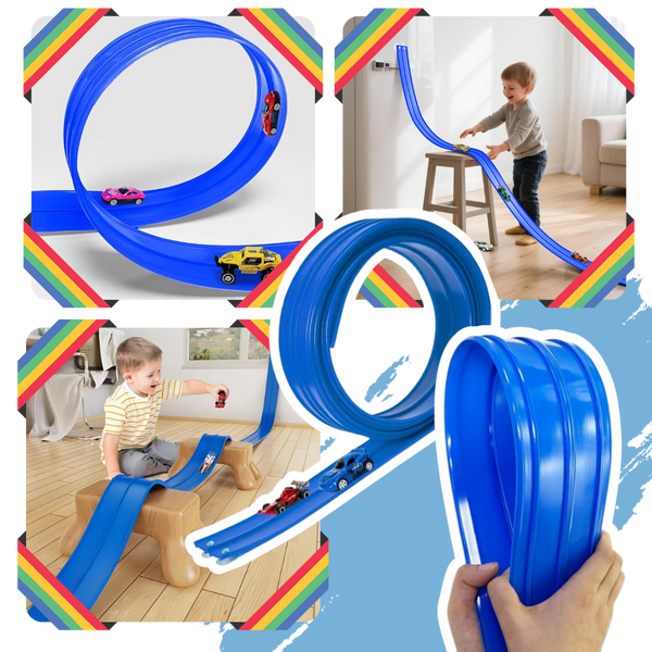 Flexible Two Lane Car Track With Strong Suction Cups For Any Surface