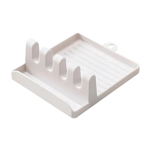 Four-Slot Silicone Spatula Rack With Non-Slip Heat-Resistant