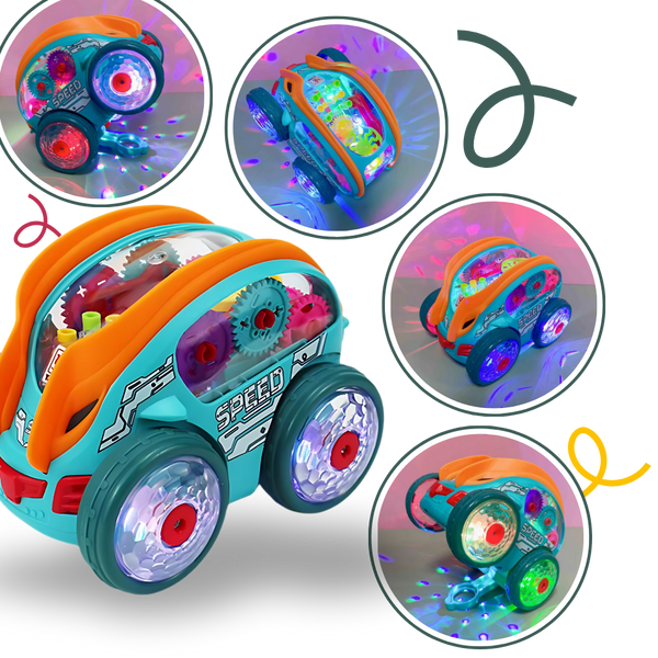 Gear-Driven Speedlite Toy Car With LED Lights And Music