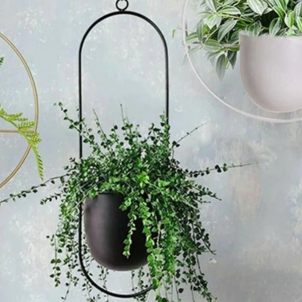 Modern Minimalist Iron Hanging Plant Pot Metal Indoor Outdoor Decor
