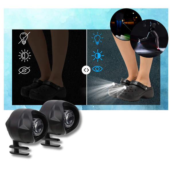Clip On Waterproof Footwear Light With Three Lighting Modes For Night Visibility