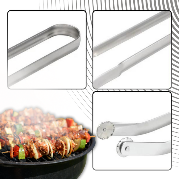 Premium Heat Resistant Grill Tongs With Ergonomic Grip For Easy Flipping