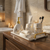 Elegant Marble Look Ceramic 5 Piece Bathroom Accessory Set