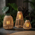 Rustic Rattan Lantern With Flameless Led Candle For Outdoor Patio