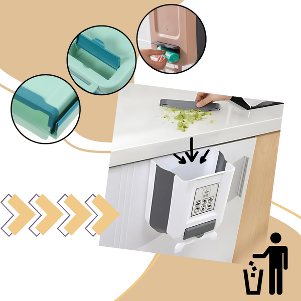 High Capacity Foldable Trash Can For Small Spaces And Kitchens