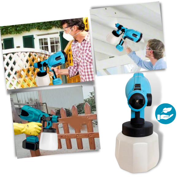 Cordless High Pressure Paint Sprayer With Adjustable Flow And Two Batteries