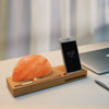 Natural Himalayan Salt Lamp Qi Wireless Charger For Smartphones
