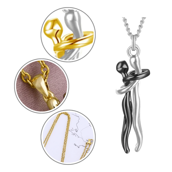 Hug Love Couple Necklace Symbolizing Lifelong Bond Keepsake