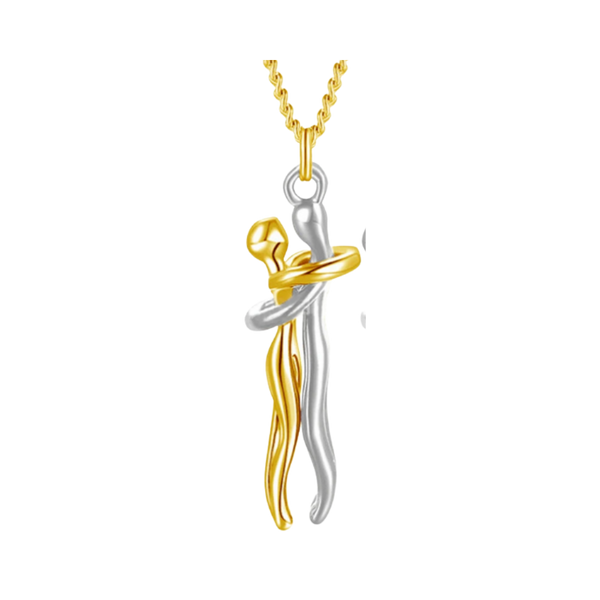 Hug Love Couple Necklace Symbolizing Lifelong Bond Keepsake