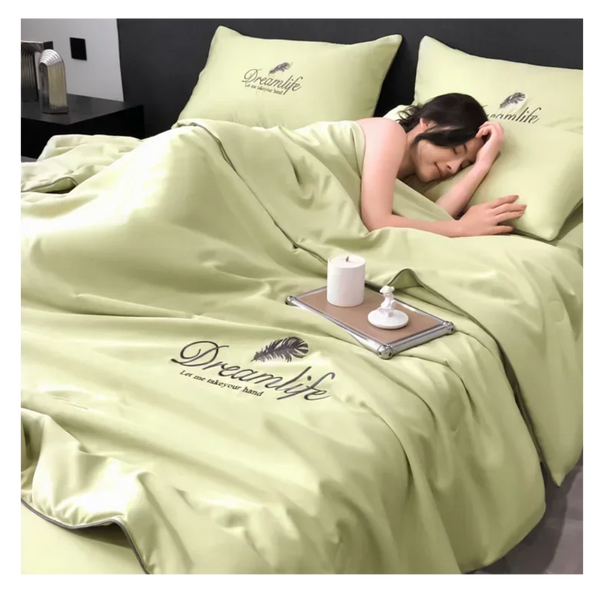 Premium Icy Silk Linen Duvet Cover for Cool Night Comfort