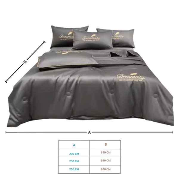 Premium Icy Silk Linen Duvet Cover for Cool Night Comfort