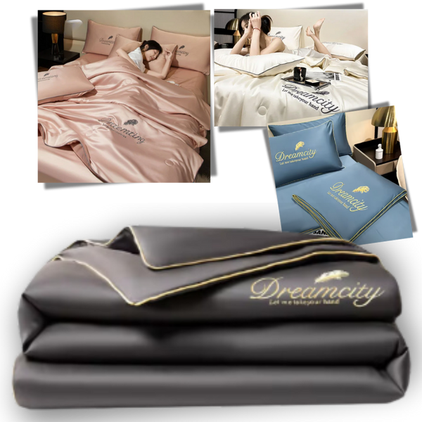Premium Icy Silk Linen Duvet Cover for Cool Night Comfort