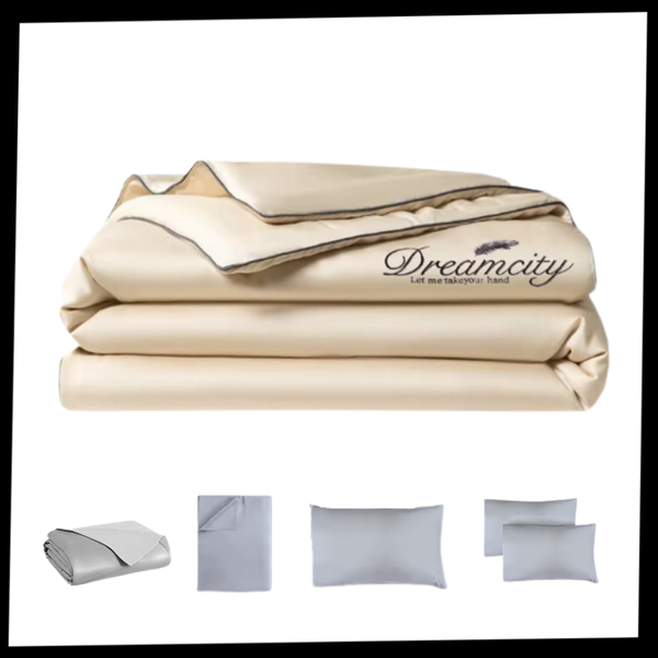 Premium Icy Silk Linen Duvet Cover for Cool Night Comfort