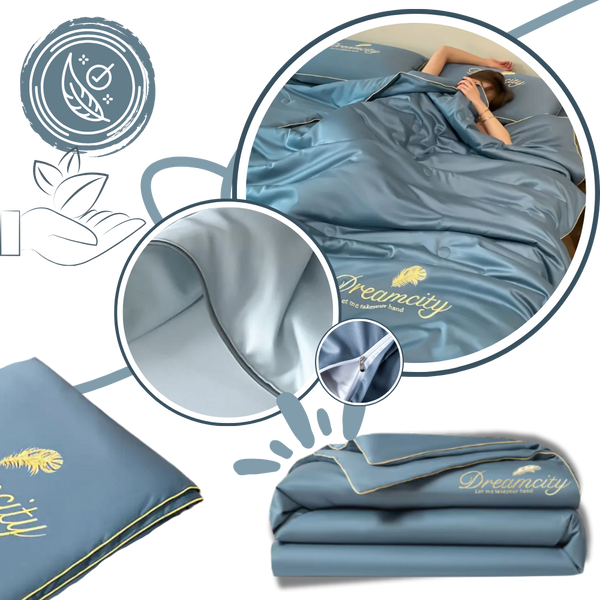 Premium Icy Silk Linen Duvet Cover for Cool Night Comfort