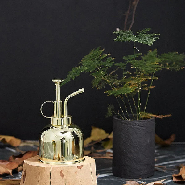 Premium Brass Gold Plant Spray Bottle Decorative Botanical Mist Sprayer