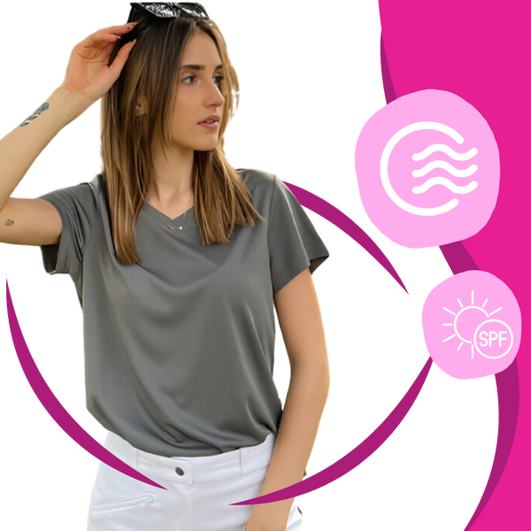 Instant Cooling V Neck Shirt For Women Breathable Comfort
