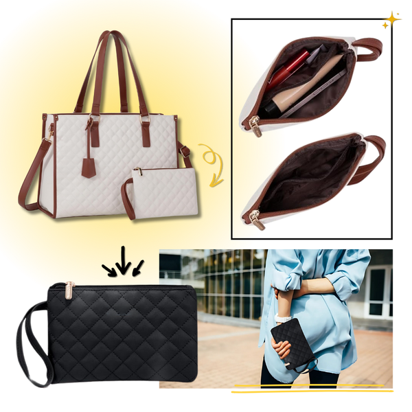 Insulated Tote Bag With Lunch Compartment And Laptop Space
