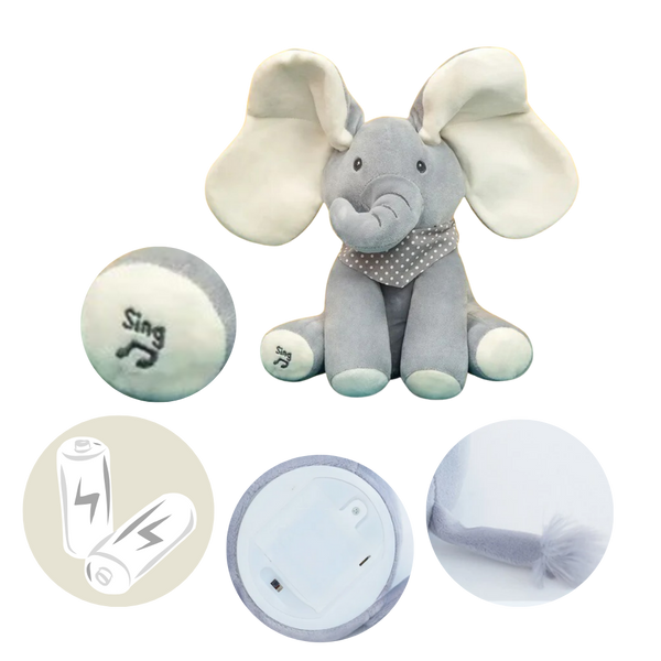 Interactive Peekaboo Elephant Plush With Soothing Melodies