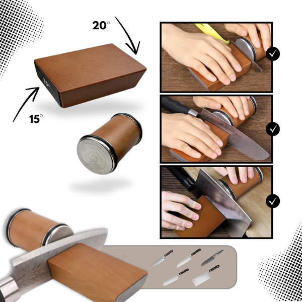 Precision Knife Sharpener with Magnetic Guide and Diamond Disc