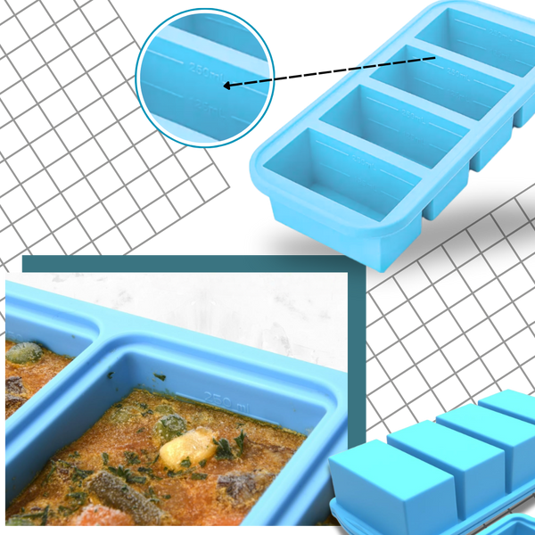 Soup Cube Tray With Airtight Lid For Secure Freezing And Storage