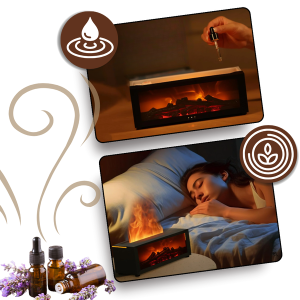 Led Fireplace Diffuser With Realistic Flame And Soothing Aromatherapy