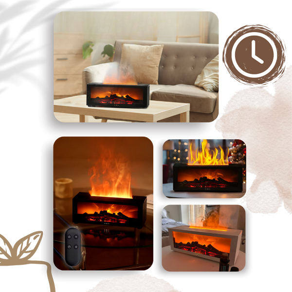 Led Fireplace Diffuser With Realistic Flame And Soothing Aromatherapy