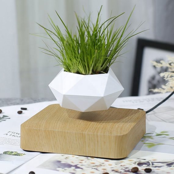 Levitating Magnetic Flower Pot Mid Air Plant Display For Home Office Decor