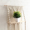 Boho Macrame Floating Wall Shelf Handcrafted Wood For Home Decor