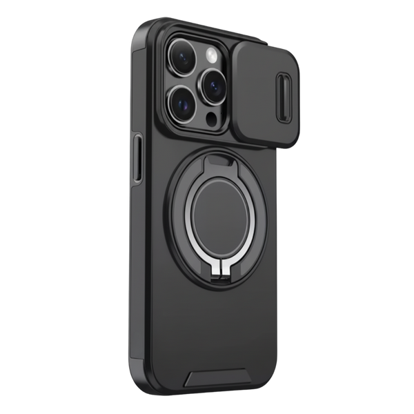 Magnetic Armor iPhone Case With 360 Degree Kickstand And Camera Shield