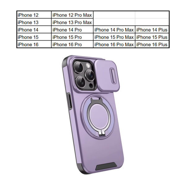 Magnetic Armor iPhone Case With 360 Degree Kickstand And Camera Shield