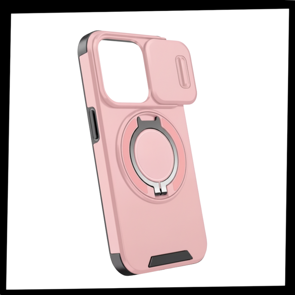 Magnetic Armor iPhone Case With 360 Degree Kickstand And Camera Shield