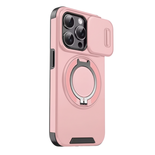 Magnetic Armor iPhone Case With 360 Degree Kickstand And Camera Shield