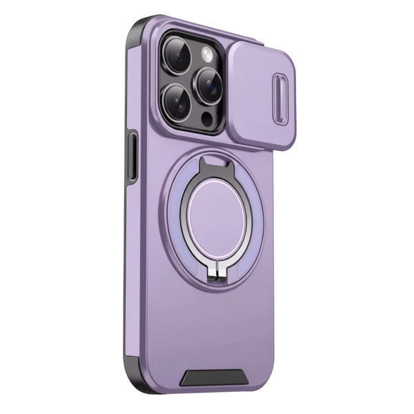 Magnetic Armor iPhone Case With 360 Degree Kickstand And Camera Shield