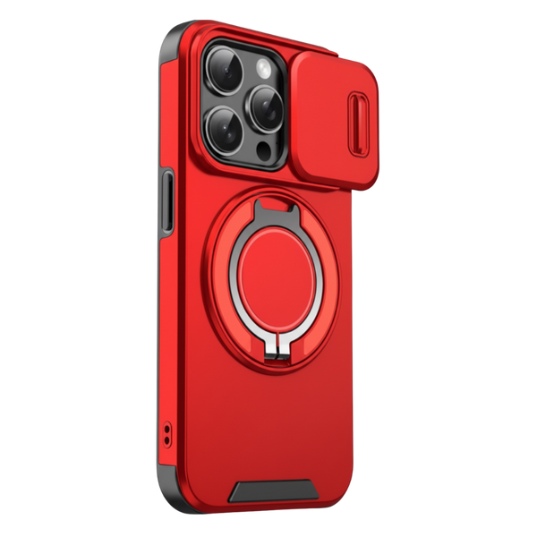 Magnetic Armor iPhone Case With 360 Degree Kickstand And Camera Shield