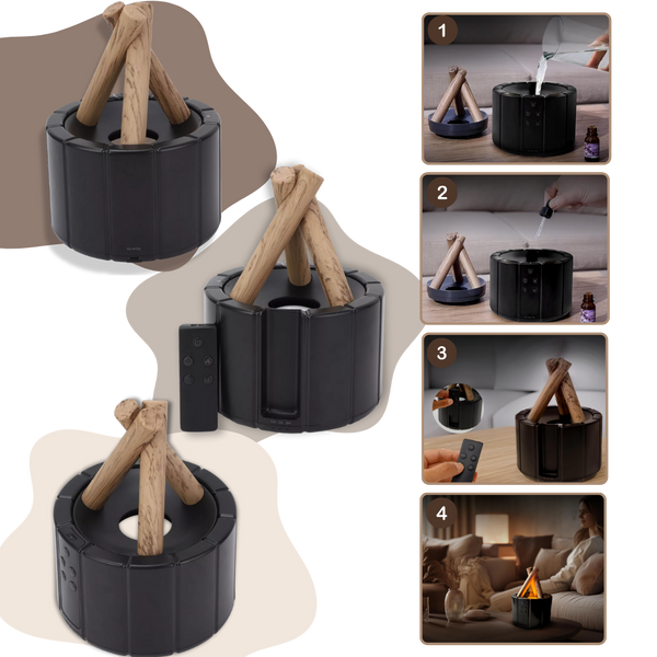 Bonfire Ambiance Aromatherapy Diffuser With Quiet Gentle Mist