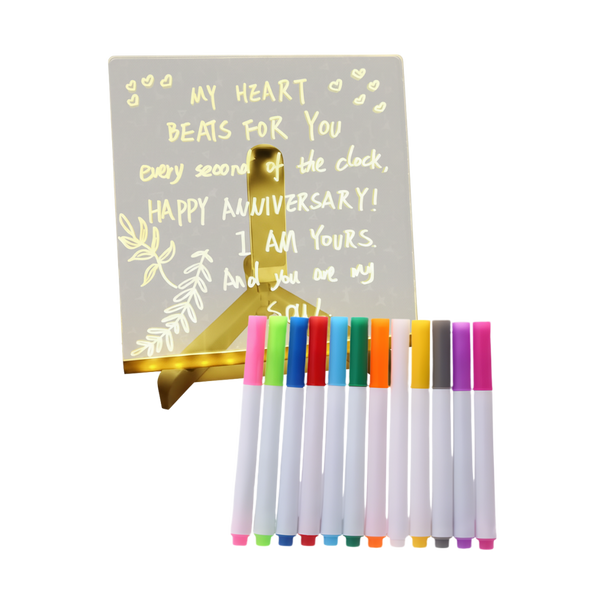 RGB LED Note Board With Reusable Dry Erase Surface And Stand