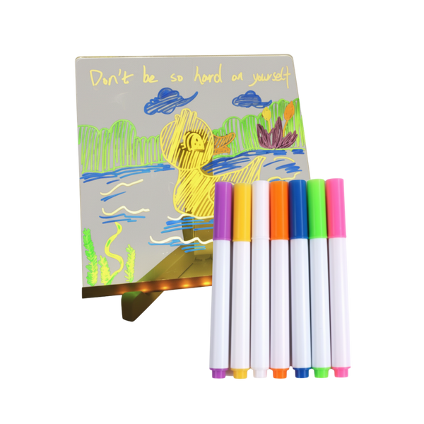 RGB LED Note Board With Reusable Dry Erase Surface And Stand