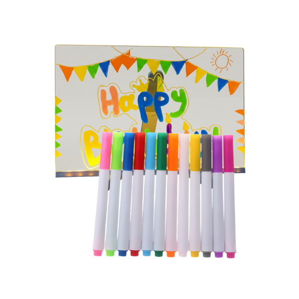 RGB LED Note Board With Reusable Dry Erase Surface And Stand