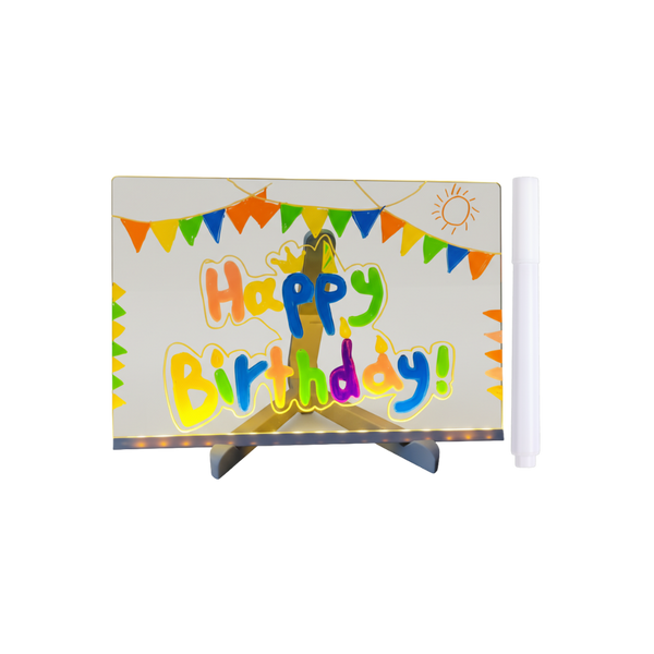 RGB LED Note Board With Reusable Dry Erase Surface And Stand