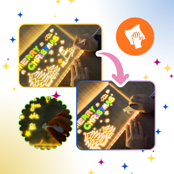 RGB LED Note Board With Reusable Dry Erase Surface And Stand