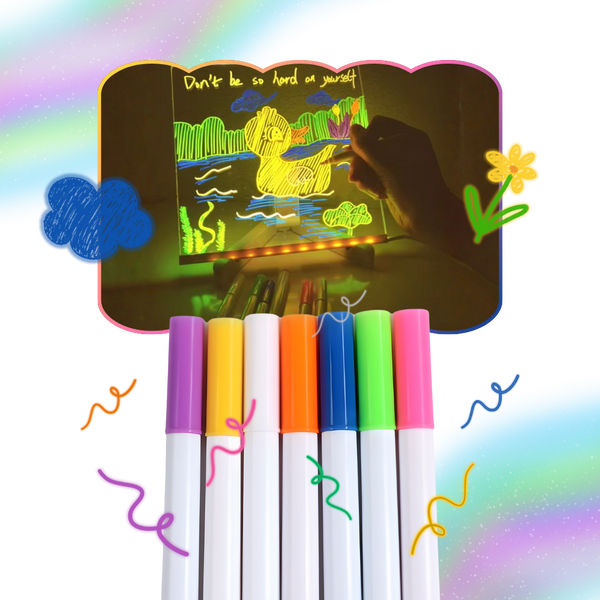 RGB LED Note Board With Reusable Dry Erase Surface And Stand